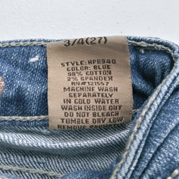 Hybrid  Blue Wash Distressed Boot Cut Y2K Jeans Size 27 - Picture 8 of 9